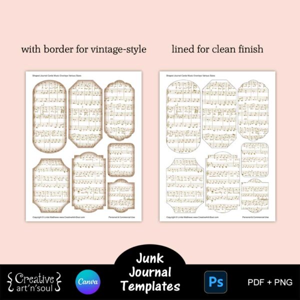 Printable Junk Journal Card Templates