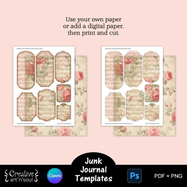 Printable Junk Journal Card Templates