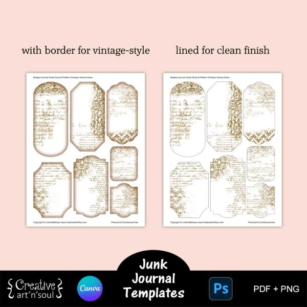 Printable Junk Journal Card Templates