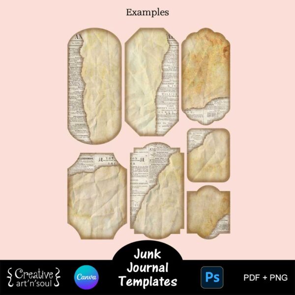 Printable Junk Journal Card Templates