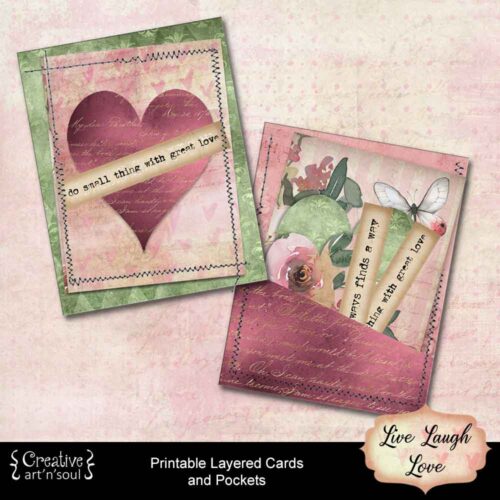 Printable Layered Cards and Pockets