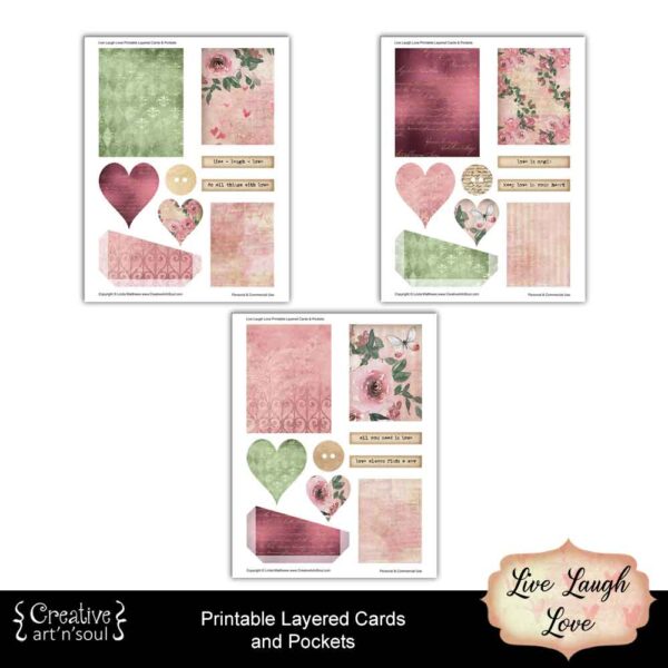 Printable Layered Cards and Pockets