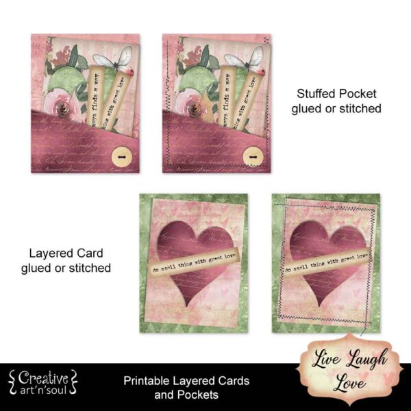 Printable Layered Cards and Pockets