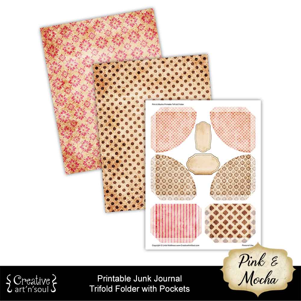 Printable Junk Journal Folder with Pockets Printable Junk Journal Folder with Pockets