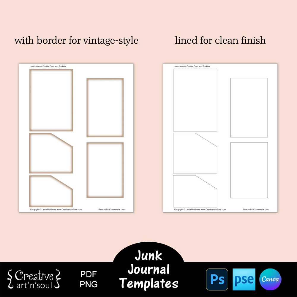 Printable Junk Journal Double Pocket Templates Printable Junk Journal Double Pocket Templates