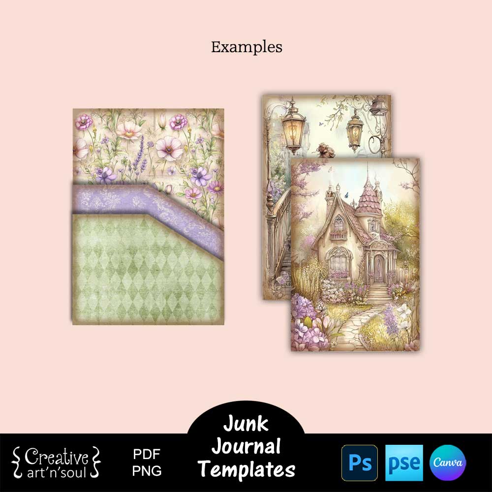 Printable Junk Journal Double Pocket Templates Printable Junk Journal Double Pocket Templates