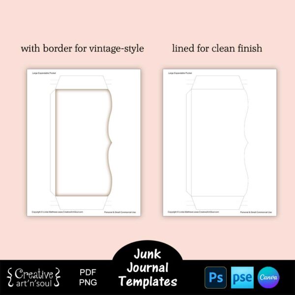 Printable Junk Journal Pocket Templates