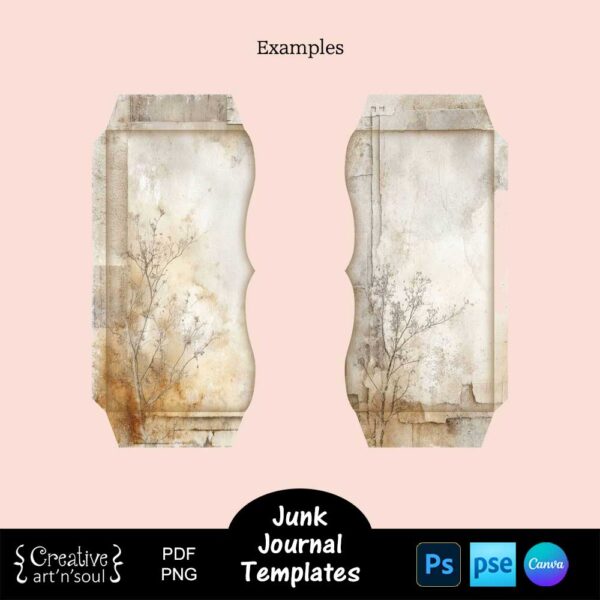 Printable Junk Journal Pocket Templates