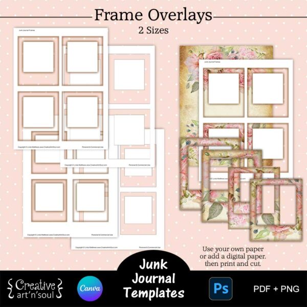Printable Junk Journal Frame Templates