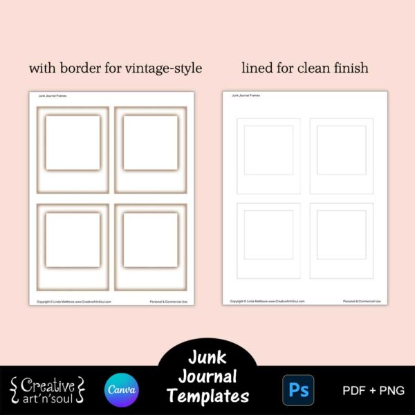 Printable Junk Journal Frame Templates