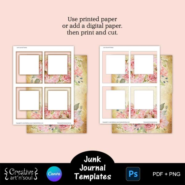 Printable Junk Journal Frame Templates