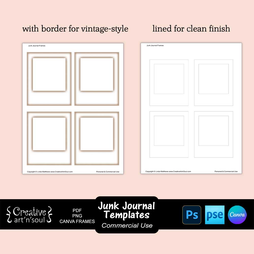 Printable Junk Journal Frame Templates Printable Junk Journal Frame Templates