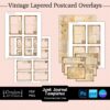 Printable Junk Journal Templates, Vintage Layered Postcards