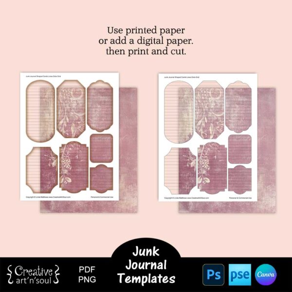 Printable Junk Journal Card Templates