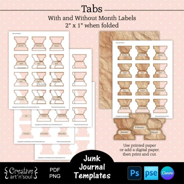 Printable Junk Journal Tab Template