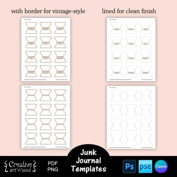 Printable Junk Journal Tab Template