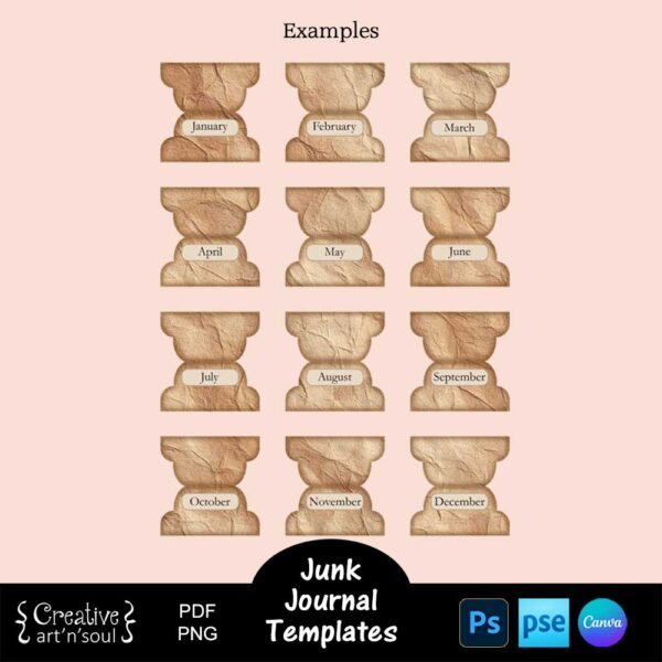 Printable Junk Journal Tab Template