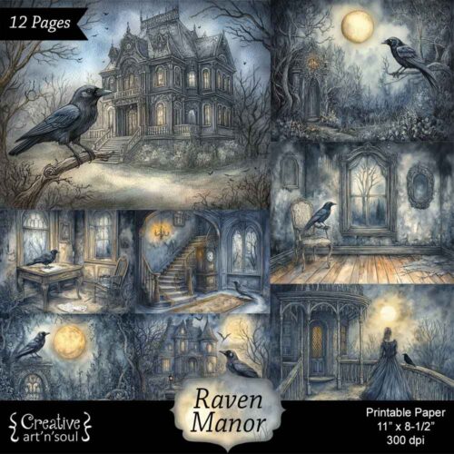 Printable Junk Journal Papers Raven Manor