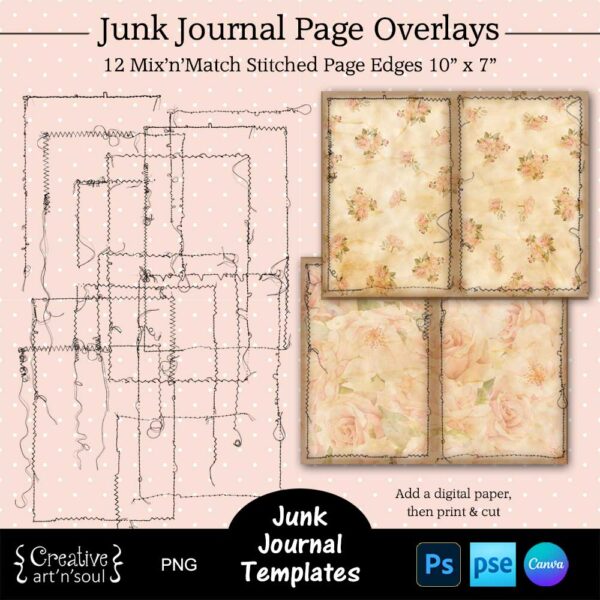 Printable Junk Journal Page Template Bundle