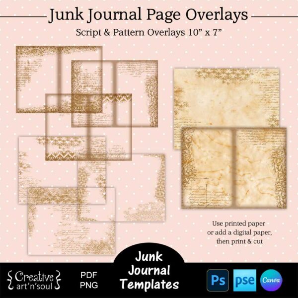 Printable Junk Journal Page Template Bundle