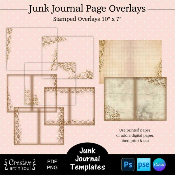 Printable Junk Journal Page Template Bundle