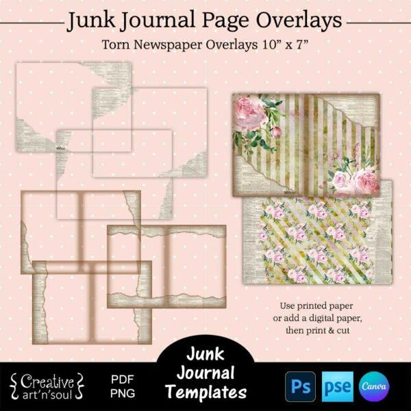 Printable Junk Journal Page Template Bundle