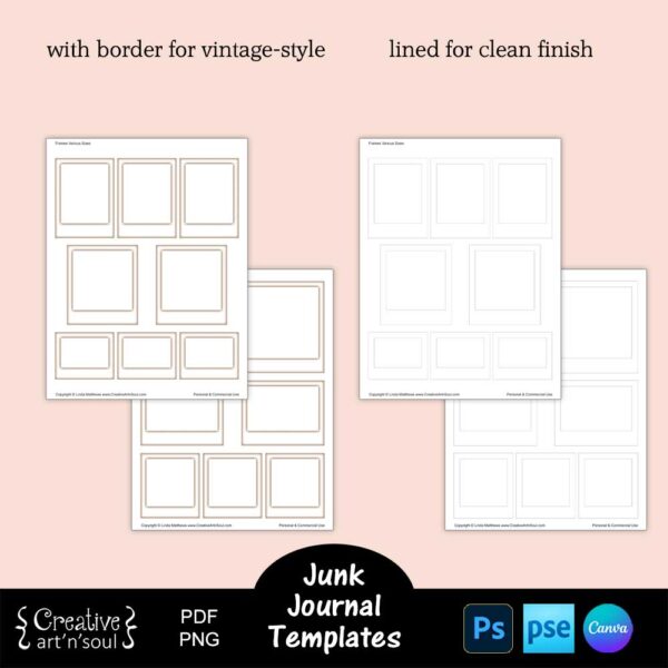 Printable Junk Journal Frame Templates