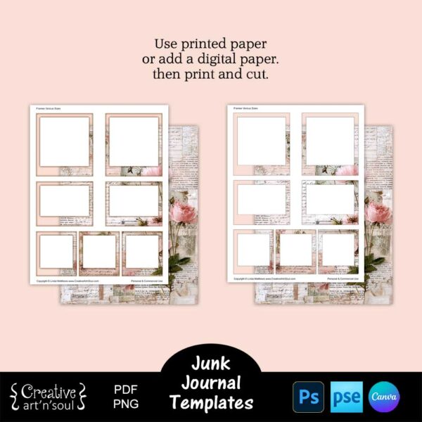 Printable Junk Journal Frame Templates