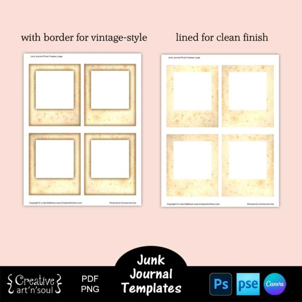 Printable Junk Journal Frame Templates