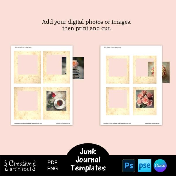 Printable Junk Journal Frame Templates
