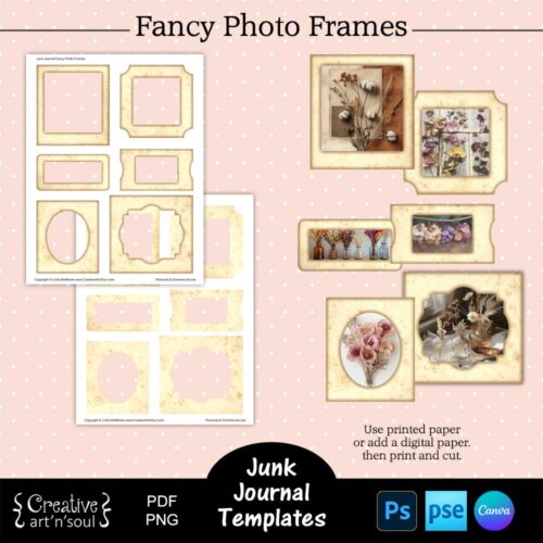 Printable Junk Journal Frame Templates
