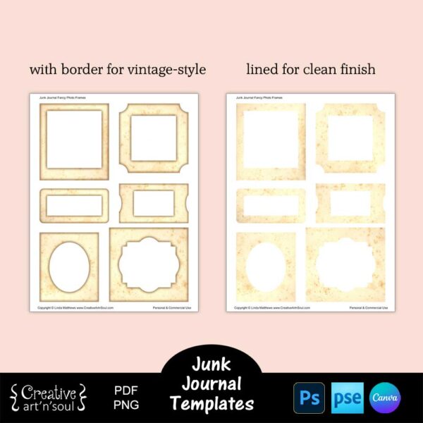 Printable Junk Journal Frame Templates