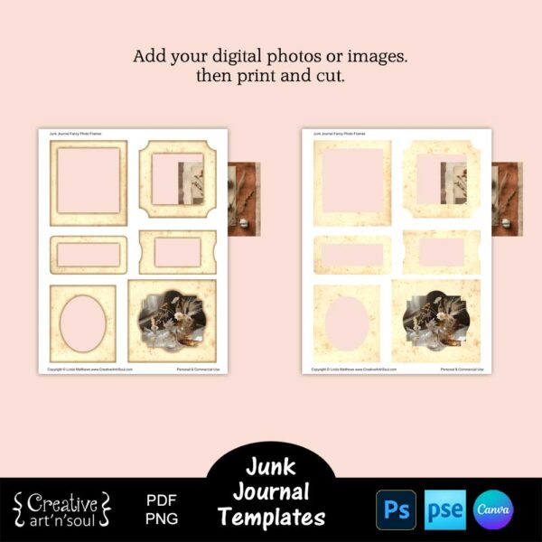 Printable Junk Journal Frame Templates