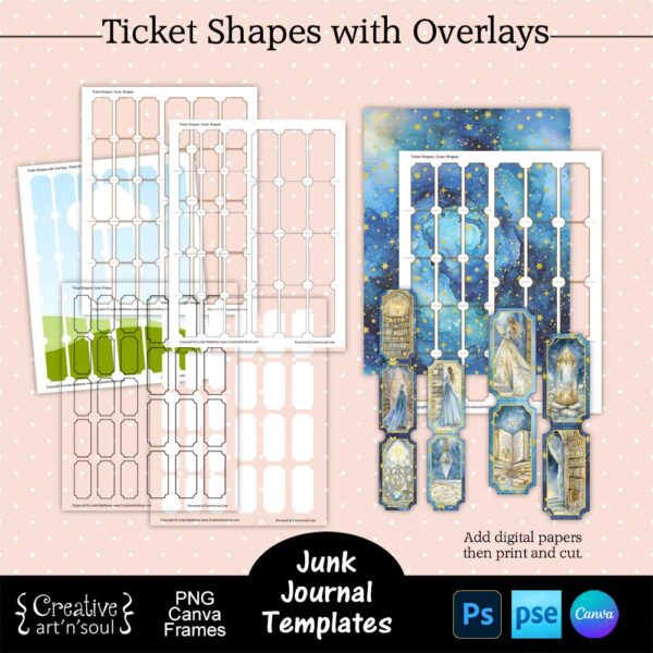 Printable Junk Journal Ticket Embellishment Templates