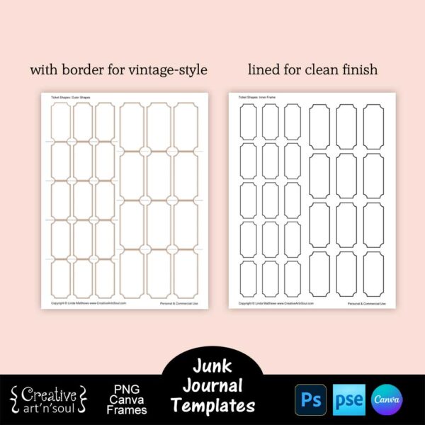 Printable Junk Journal Ticket Embellishment Templates