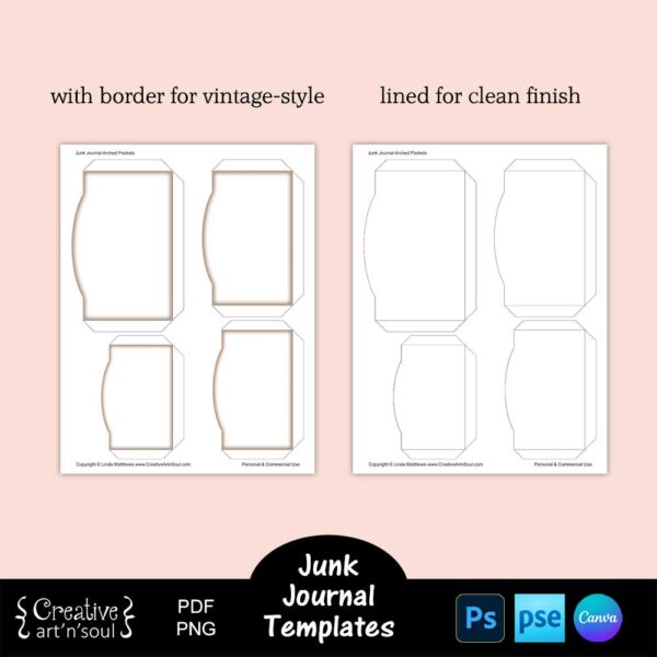 Printable Junk Journal Pocket Templates