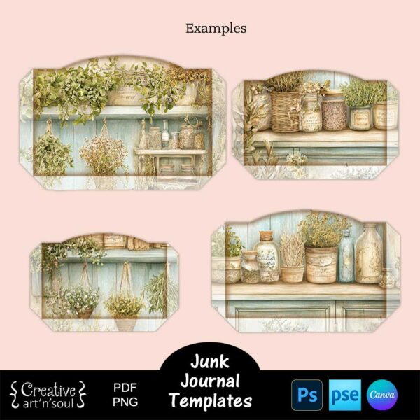Printable Junk Journal Pocket Templates