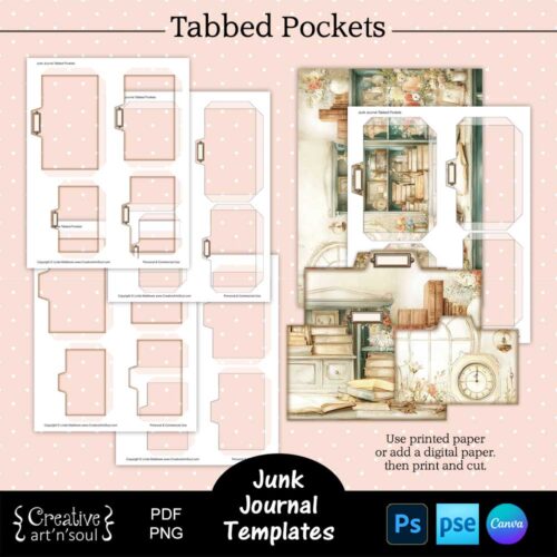 Printable Junk Journal Pocket Templates
