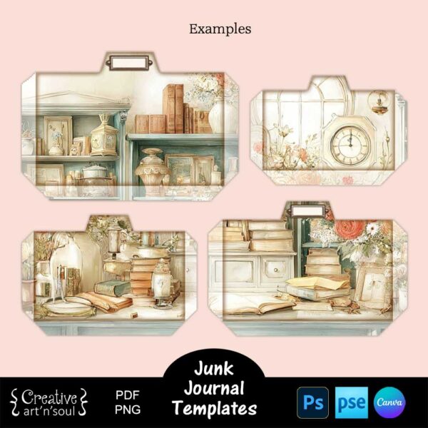 Printable Junk Journal Pocket Templates