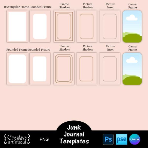 Printable Junk Journal Picture Page Templates