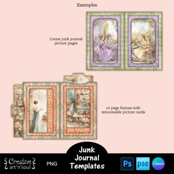 Printable Junk Journal Picture Page Templates