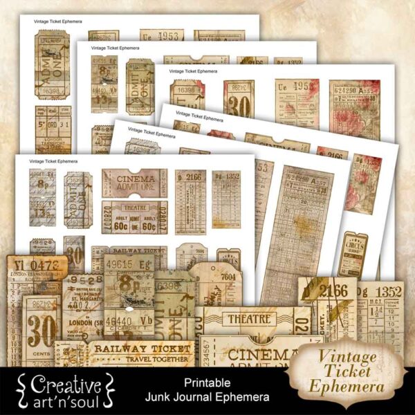 Printable Vintage Ticket Ephemera
