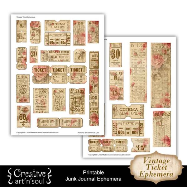 Printable Vintage Ticket Ephemera