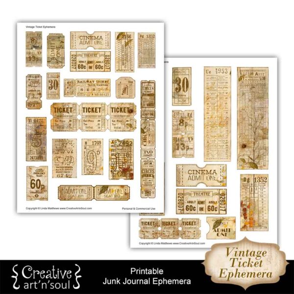 Printable Vintage Ticket Ephemera