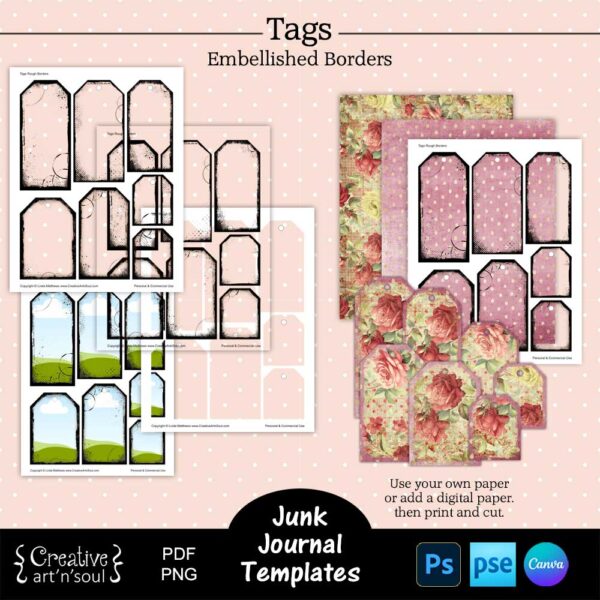 Printable Junk Journal Tag Templates