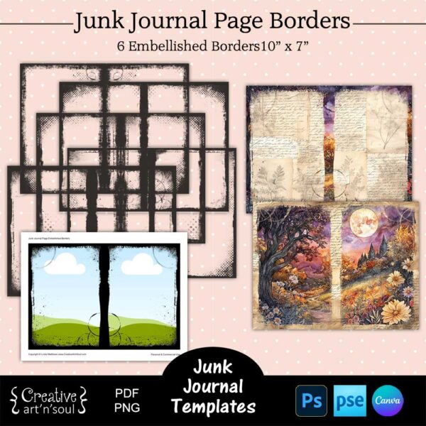 Printable Junk Journal Page Templates