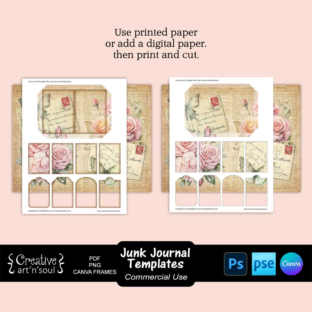 Printable Mini Junk Journal Templates Printable Mini Junk Journal Templates