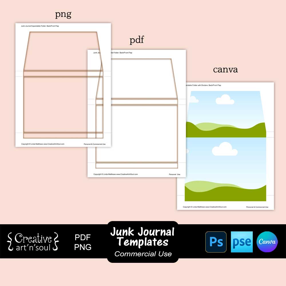 Junk Journal Templates, Expandable Folder and Dividers Junk Journal Templates, Expandable Folder and Dividers