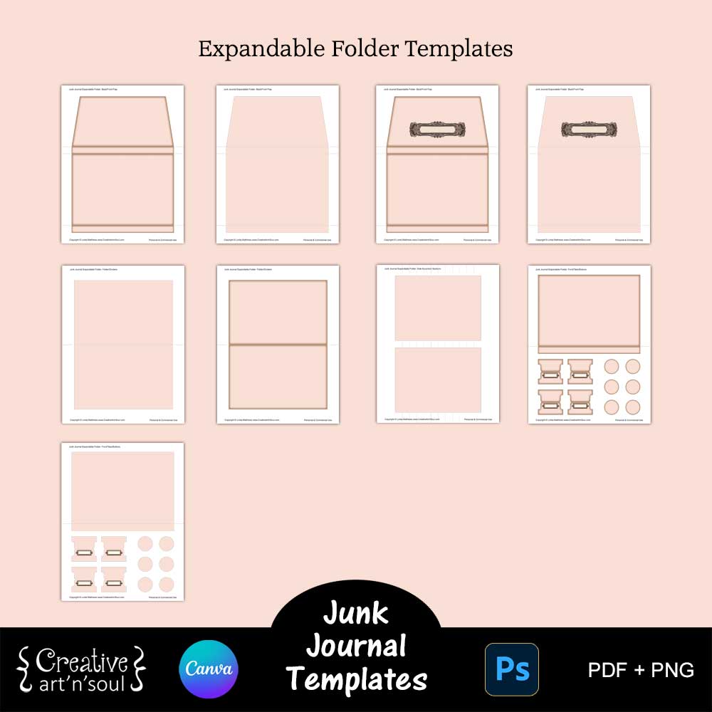 Junk Journal Templates, Expandable Folder and Dividers Junk Journal Templates, Expandable Folder and Dividers