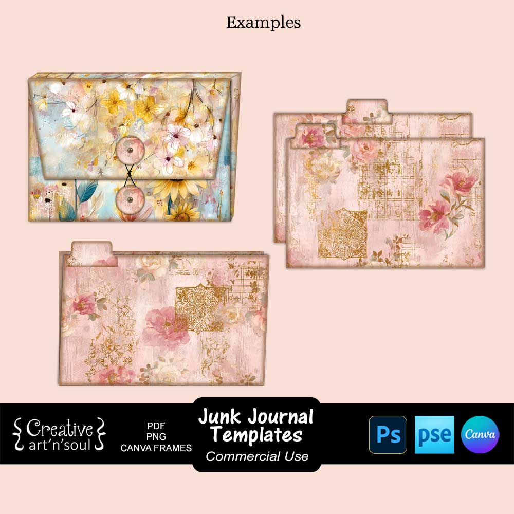 Junk Journal Templates, Expandable Folder and Dividers Junk Journal Templates, Expandable Folder and Dividers